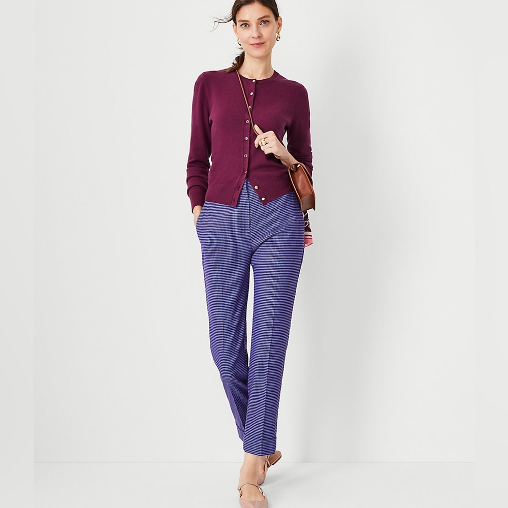 Ann Taylor High Rise Eva Ankle Pant In Houndstooth, 4 Petite